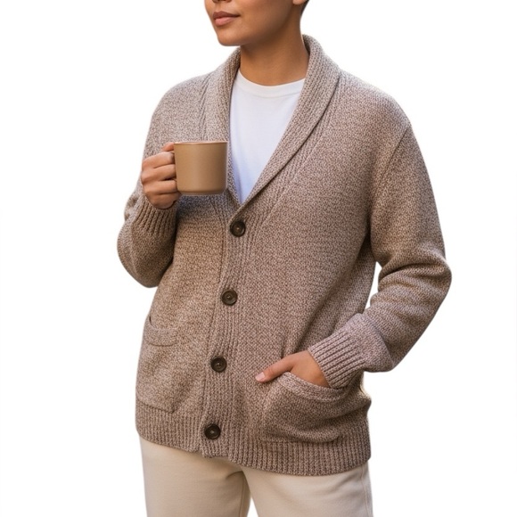 Karen Scott Sweaters - Karen Scott Women's Tan Button-Up Cardigan